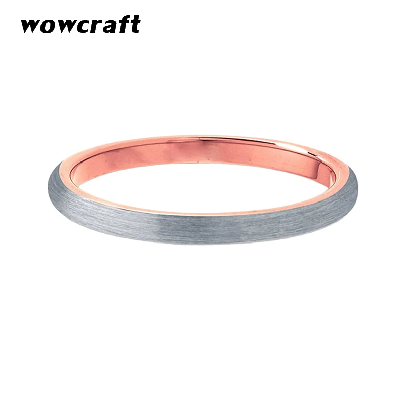 Rose Gold Tungsten Wedding Ring Matte Surface Comfortable Rose Gold Inner Face Style Womens Engagement Band Rings