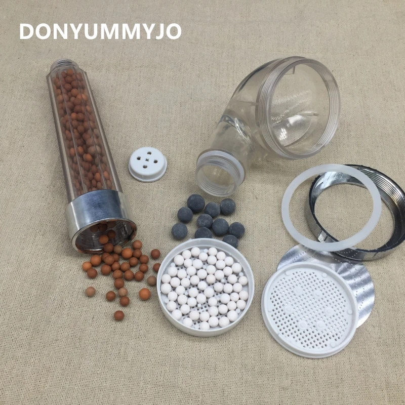 A Set SPA Shower Head Energy Beads Filter Handheld Bathroom Pressurize Saving Water Tool Sprayer Head