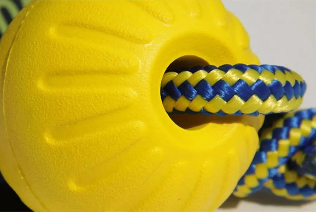 1pc Zähne Unzerstörbar Biss Gummi Welpen Lustige Ausbildung Ball Kauen Spielzeug Spielen Apportieren Solide mit Träger Seil Haustier hund Spielzeug – Detail 8