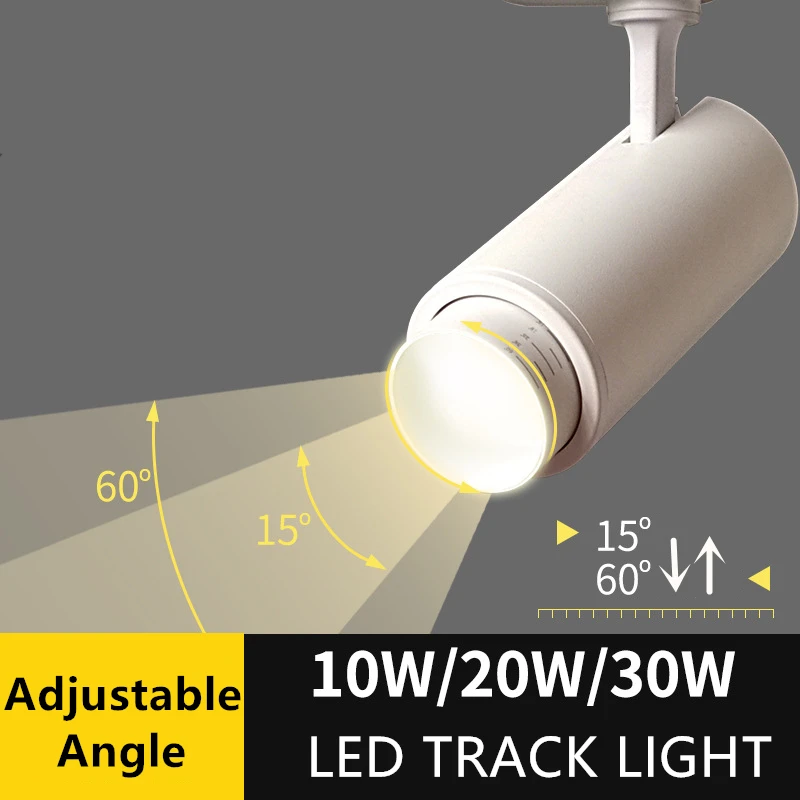 Imagem -03 - Ângulo Ajustável Led Track Light Track Lamp Loja de Roupas Janela Showroom Exposição Track Rail Spotlight 10w 20w 30w