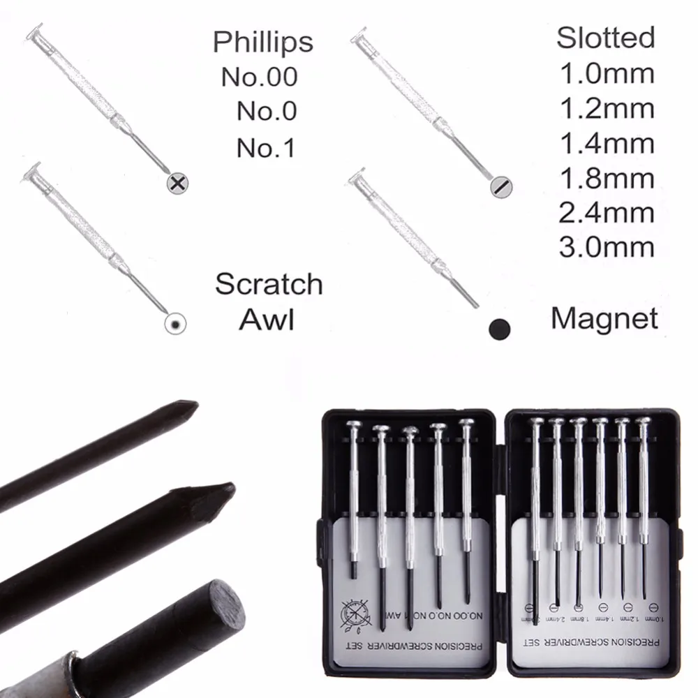 11Pcs Micro Screwdriver Set Precision Watch Jewelry Glasses Sunglasses Repairs Kit APR13_35