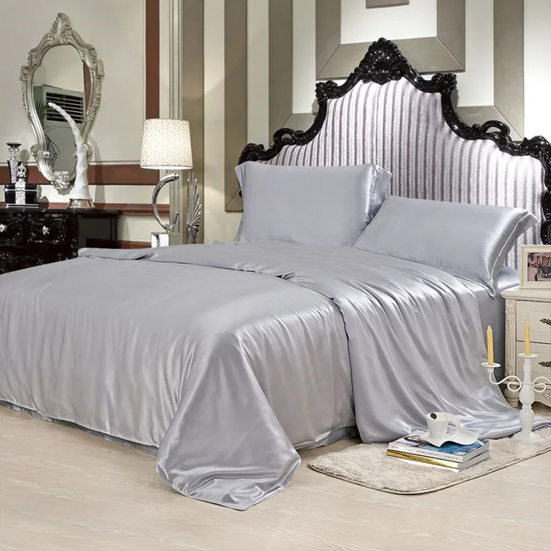 Silk Duvet Cover 1pc 19MM Seamless Silk Cover 100% Mulberry Silk Many Size Customizable size Solid Color ls030019005