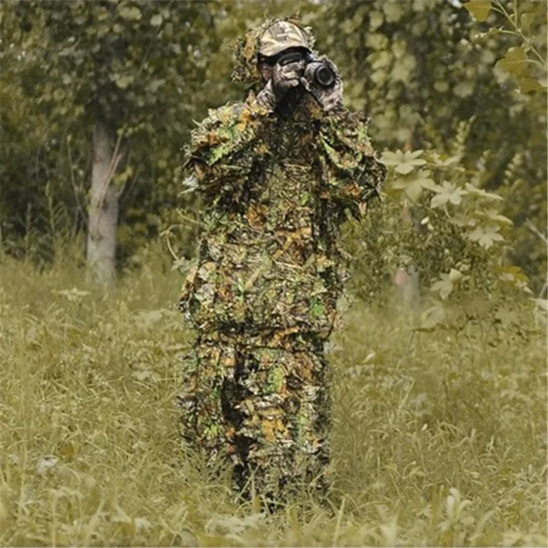 Unisex Chasse Top Paintball Ghillie Suit Camouflage 3d Leaf Realtree Sniper Outdoor Recreation Adventure Hunting Clothes