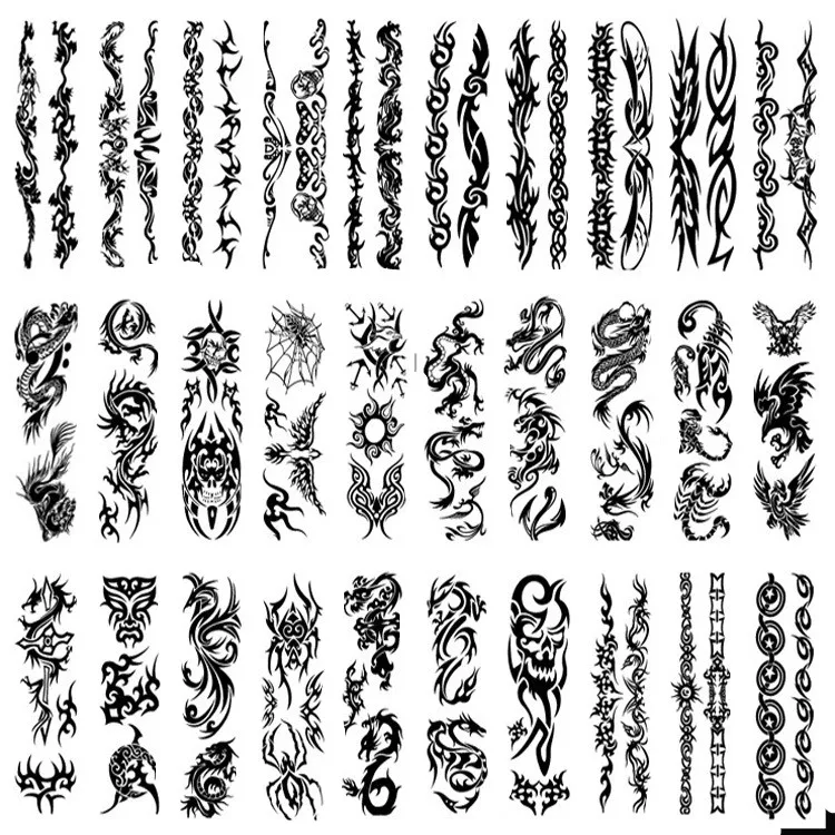 

Wholesale New Original disposable tattoo transfer print temporary tattoos Black one time Body Art tatuajes 500pcs free shipping