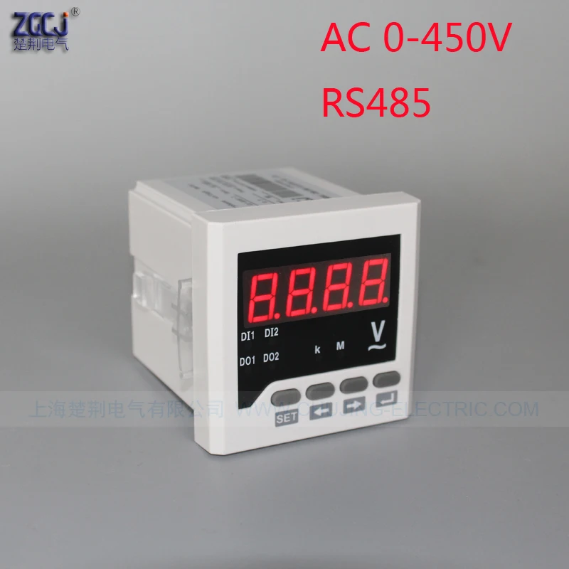 AC/DC 85-265V power supply RS485 digital AC voltage meter range AC 0-450V Voltmeter with RS485 communication CJ-AV61-T in stocks