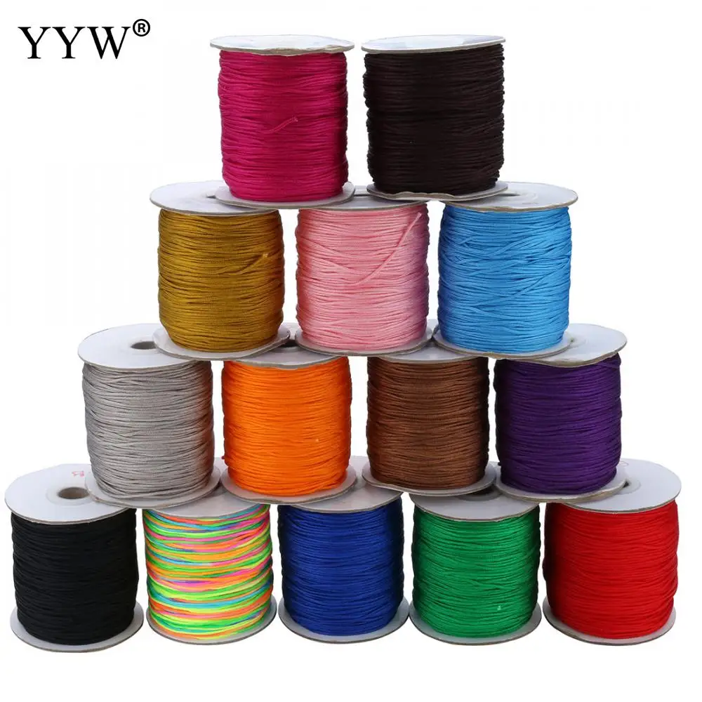 YYYW 180Yards/PC 1.5MM Macrame Rope Satin Rattail Nylon Cords/String Kumihimo Chinese Knot Cord DIY  Bracelet Jewelry Findings