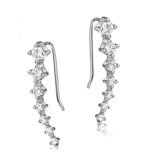 New Arrival Hot Sell Fashion Shiny Crystal 925 Silver Needle Ladies Stud Earrings Jewelry Gift Wholesale Anti-allergic Female