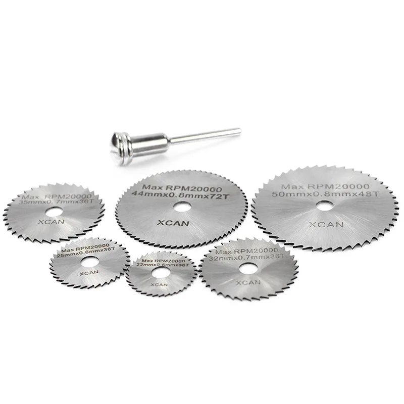 7Pcs Dremel Accessories Rotary Tool Circular Saw Blades Cutting Discs for Mini Drill Wood Cutting Power Tool 22/25/32/35/44/50mm