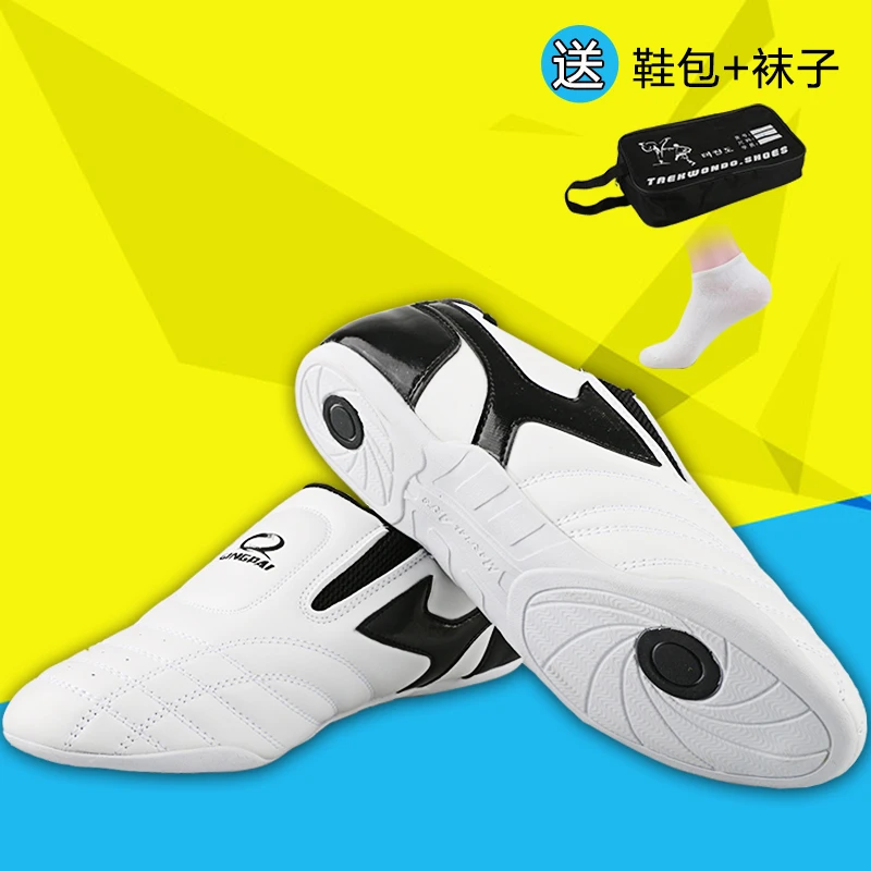 GINGPAI Breathable Soft Rubber Soles Taekwondo Shoes for Men Women International Taekwondo Association Designated Shoes