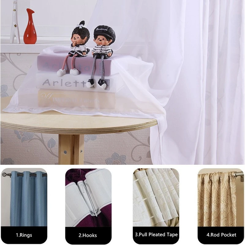 310cm Height White Kitchen Door Tulle Organza Yarn Curtains Doors White For Living Room Gauze Window Curtain Fabrics Voile