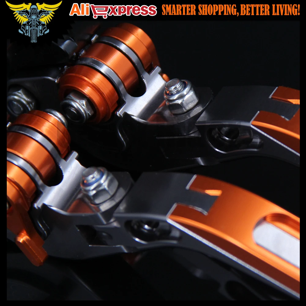 Orange+Titanium Folding CNC Motorcycle Brake Clutch Levers For kawasaki Z1000 2007 2008 2009 2010 2011 2012 2013 2014 2015 2016