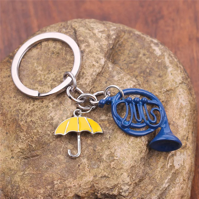 1pc HIMYM How I Met Your Mother Key Chain Yellow Umbrella mother Blue French Horn Keychain Key Ring Women Men Car Accessories