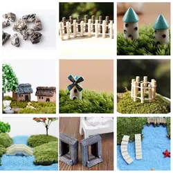 1 Pcs Bridge Hut Windmill House Castle Mini Craft Figurine Plant Pot Garden Ornament Miniature Fairy Garden Decor