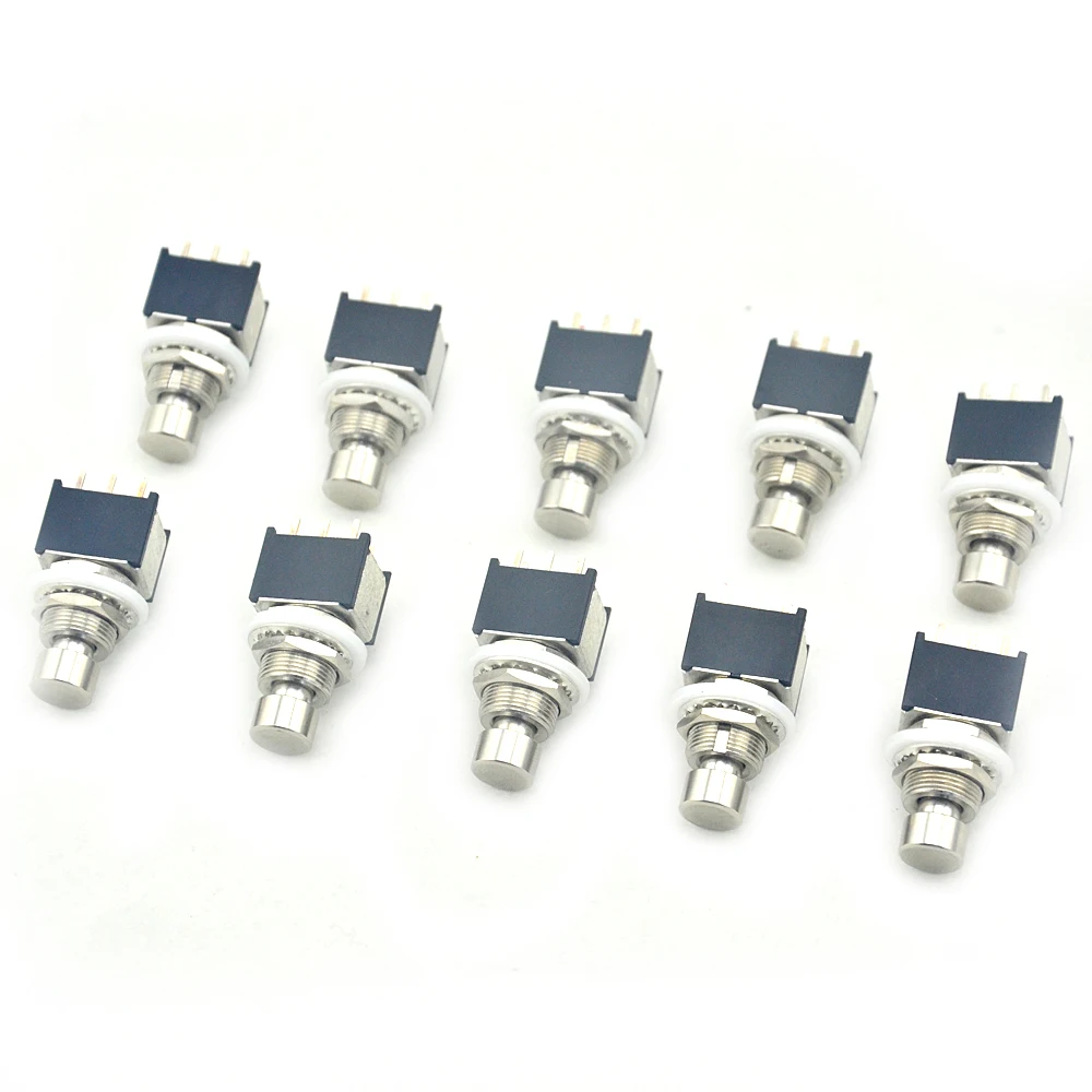 10 X Mini 3PDT PCB Mounted 9PIN Momentary ON-(ON) Foot Switch For Guitar Pedal Kit