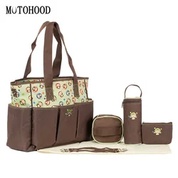 MOTOHOOD 8pcs Baby  Diaper Bags For Mother Organizer Baby Care Bag Sets For Stroller Handbags For Moms Baby Stuff 28*13*34 cm