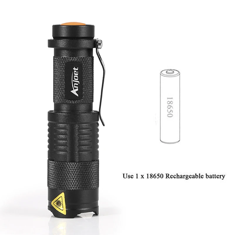 Anjoet Sets Tactics Flashlight Zoom CREE XML-L2 Led outdoor Torch 5 mode 8000 Lumens waterproof Use 18650 Rechargeable battery