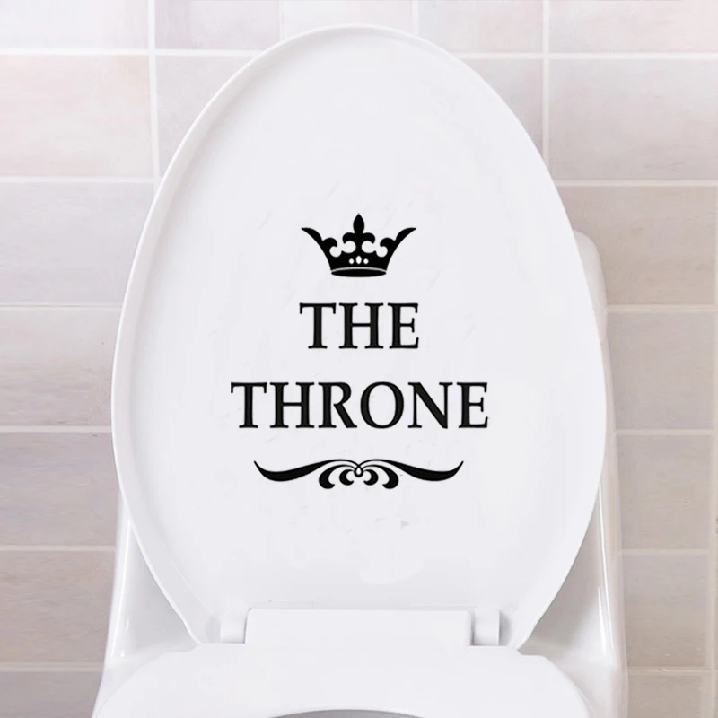 Creative Vinyl THE THRONE Funny Interesting Toilet Wall Sticker Bathroom For Home Decor Decal Poster Background Stickers