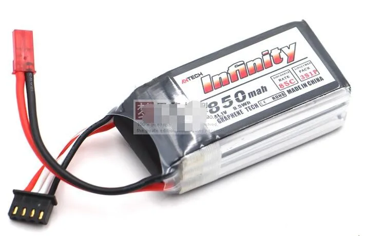 Nieskończoność 2S 3S 7.4V /11.1V 850mAh 70C grafen bateria LiPo złącze JST dla multikopter zdalnie sterowany Model