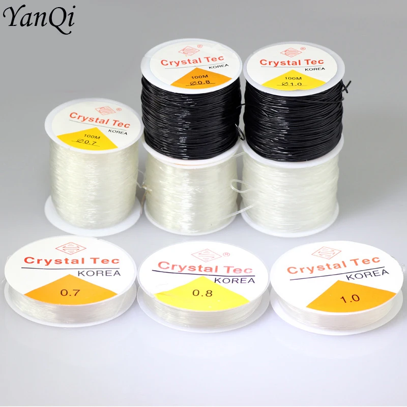 Kryształowa elastyczna linia rybny jedwab 0.6-1mm linia do frezowania sznurek nici Stretch na naszyjnik akcesoria do bransoletki DIY tworzenia biżuterii