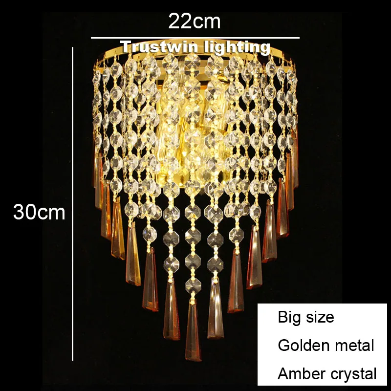 Luxury European classic glass crystal wall light lamp LED option decorative foyer living room bedroom bedside wall light fixture
