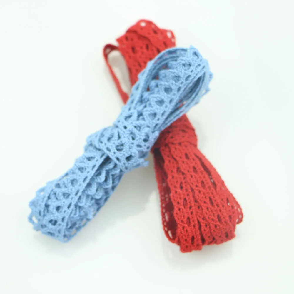 20 YARD Thin Lace Ribbon Macarons Color Cotton Lace Trim Wedding Decoration Scrapbooking Lace Fabric 1 CM DOG TEETH 1092