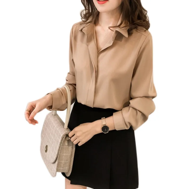 Blouse Women Office OL Style Shirts Tops Fashion Casual Long Sleeve Chiffon Blouses Femme Blusa