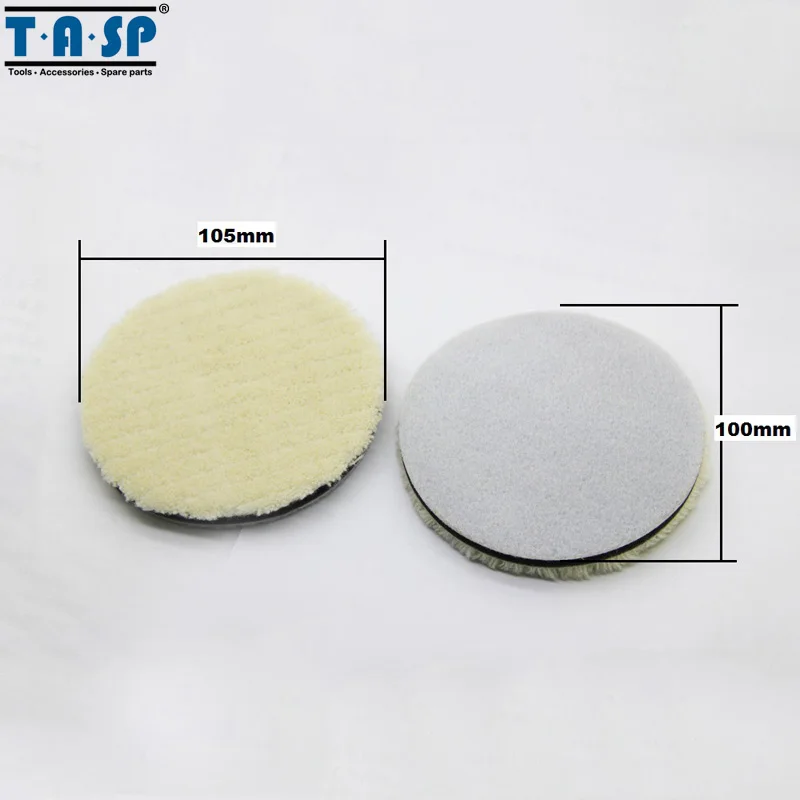 TASP 2pcs 100mm 4 Inch Twisted Wool Polishing Buffing Pads For Car Polishing
