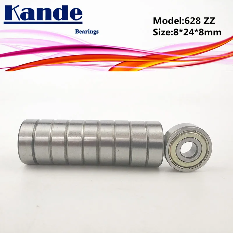 Kande Bearings 628 ABEC-1 628ZZ ABEC-3 628ZZ ABEC-5 628 ZZ  Miniature Deep Groove Ball Bearing 8x24x8mm 628-2Z