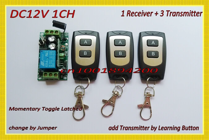 

315/433.92MHz Light Lamp LED Power Remote Control Switches RF Remote Controller A ON B OFF Waterproof Transmitter Learning Code