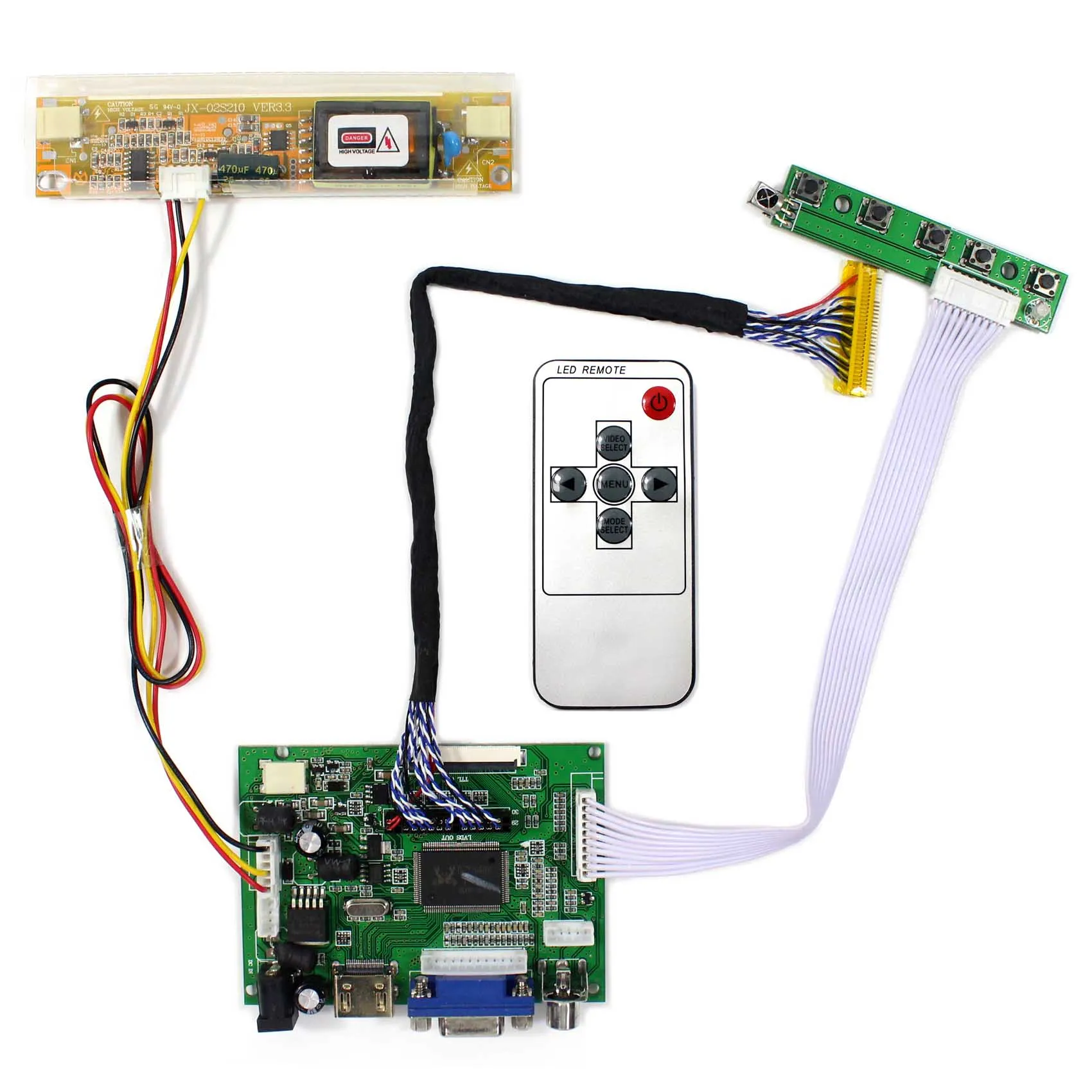 

HD MI VGA 2AV LCD Driver Board For LP171WP5 N154C3 1440x900 Resolution CLAA154WP05 B170PW02 for 15.4inch 17inch LCD Screen