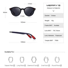MERRYS Retro Polarized Sunglasses UV400 TR90 #6