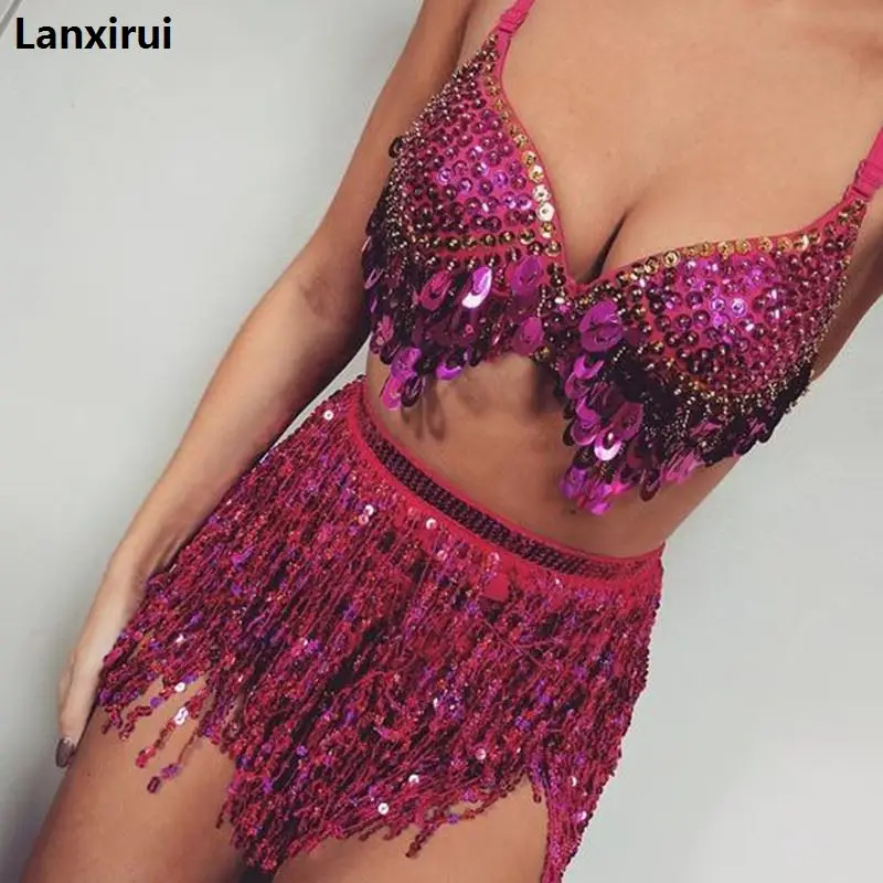 

Fashion Tassel fringe sequin women skirt Summer style beach short skirt Female sexy party high waist bandage Skirts Women
