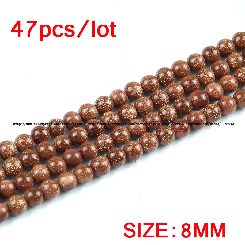 JHNBY Natural Stone Golden sand stone beads Round Loose bead ball 4/6/8/10/12MM Handmade Jewelry bracelet making DIY accessories