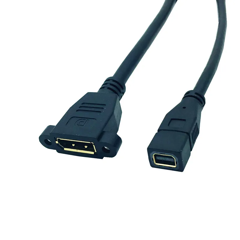 디스플레이 포트 암 소켓 패널 마운트, 미니 디스플레이 포트 암 비디오 케이블 어댑터, 0.3m