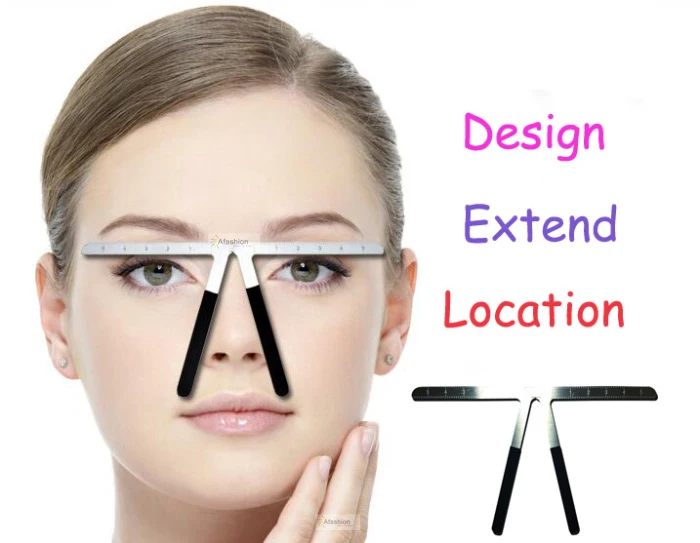 1pc Metal Tattoo Eyebrow Ruler Permanent Makeup Three-Point Position Measure Stencil Grooming Shape tools Balance Ruler