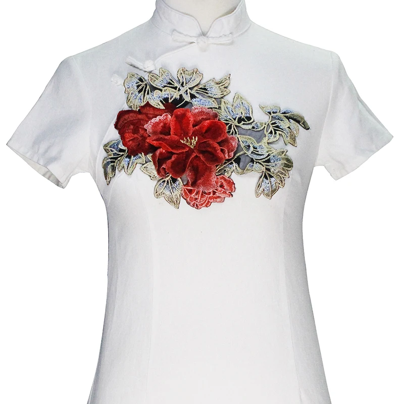 1piece Big Peony 3D Flower Lace Embroidery Applique Large Pacth Repair Fabric Motif Clothing Decorated Sewing Accessories T2581