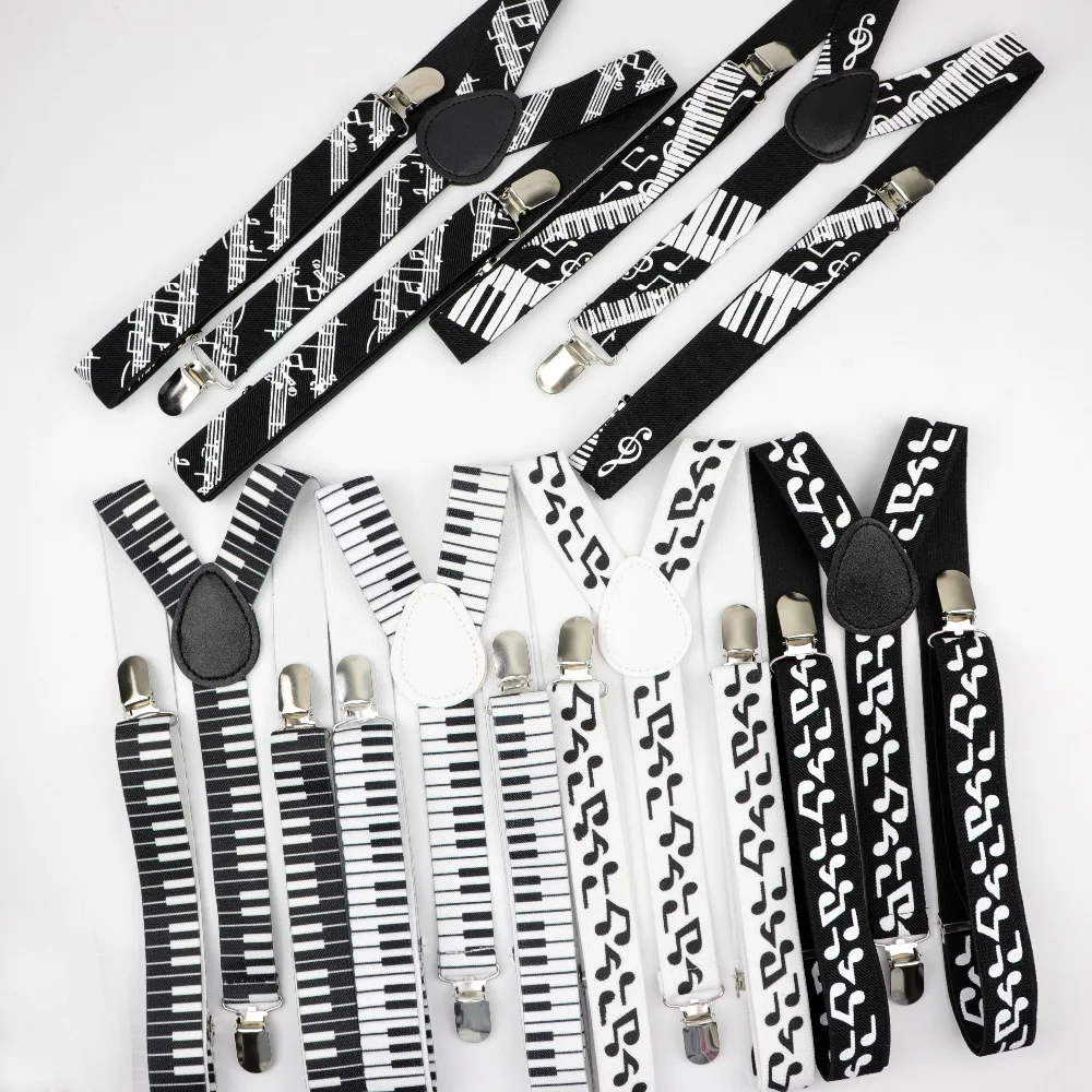 Musik Mann Gürtel Männer Frau Männer Hosenträger Helle Clip-on Y-Back Hosenträger Elastische Frauen Einstellbare Klavier Hinweis