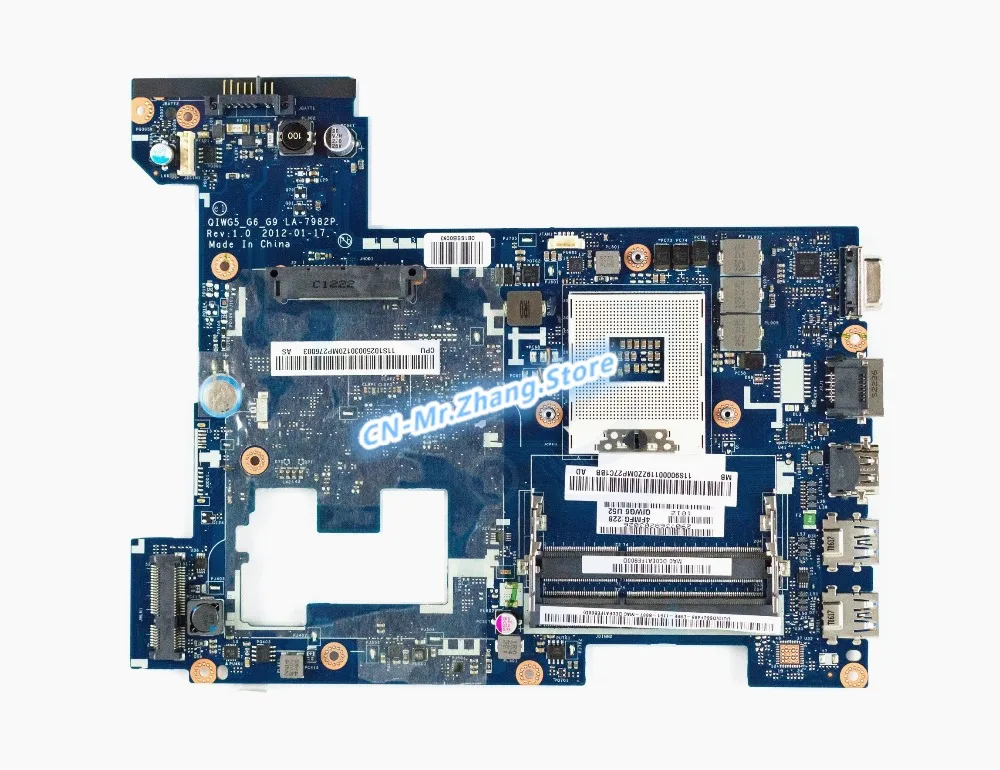 Used SHELI FOR Lenovo G580 Laptop Motherboard 11S90001508 90001508 QIWG5 LA-7982P DDR3