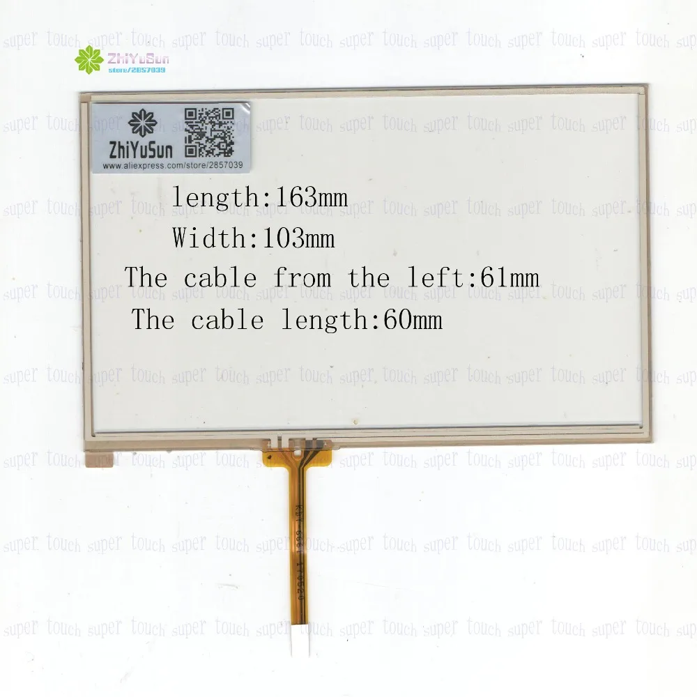 

ZhiYuSun KDT-6661 7inch 163mm*103mm 4Wire Resistive TouchScreen Panel Digitizer 163*103 this is compatible for CAR DVD