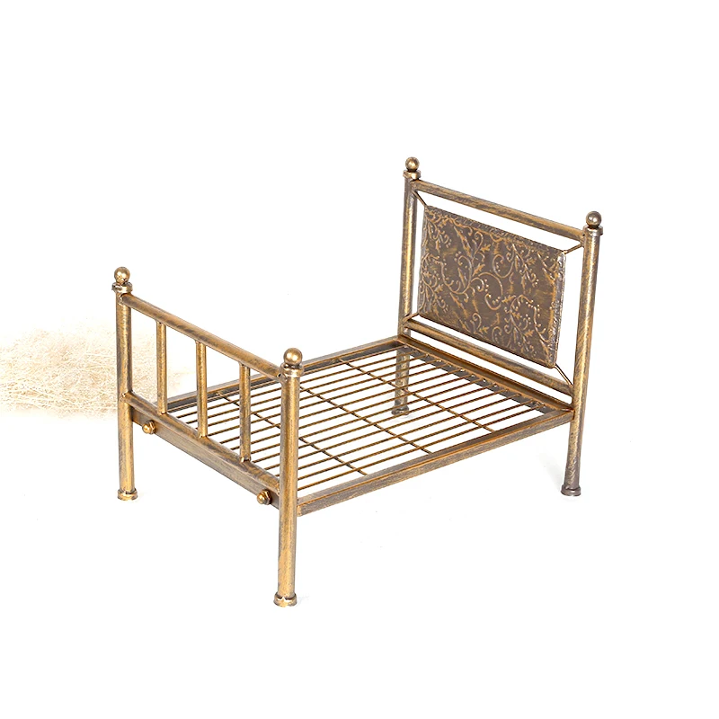 

Vintage Removable Iron Bed For Newborn Photography Props Baby Posing Stain Bed Photo Shoot