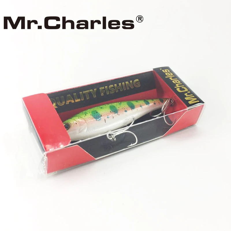 Mr.Charles CMC019-Leurre méné rigide flottant de qualité professionnelle, appât Élde type crankbait, super coulant, 80mm/9g, 0-1m