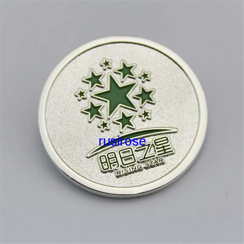 Personality Starry sky silver badge brooches custom,Tomorrow growth talent commemorative badge