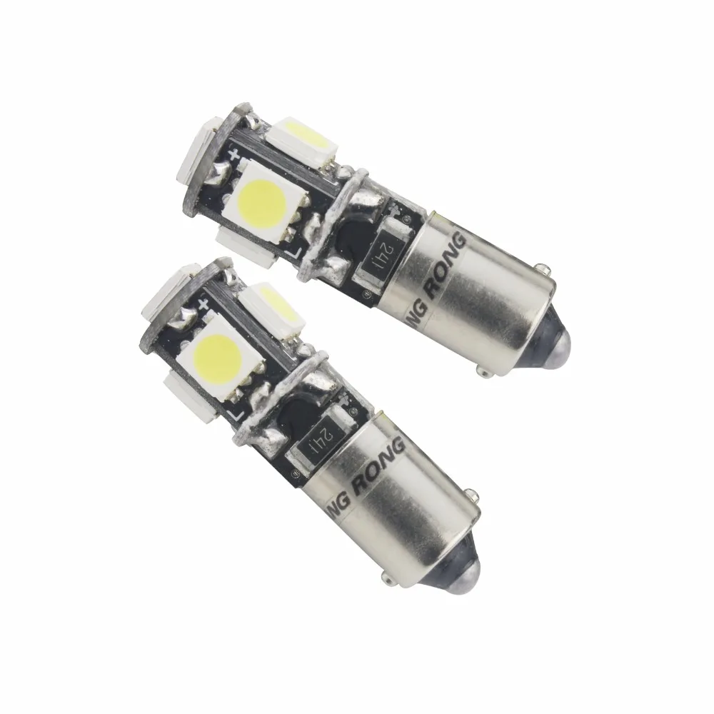 ANGRONG 2x H6W BAX9s 5 SMD Canbus LED Bulb Indicator Reverse Parking Number Plate Side Light Lamps