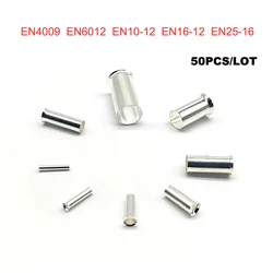 50pcs Copper Tube Bare Cord End Terminals Electrical Crimp Naked Terminal Wire Connector EN4009~EN25-16 Cable Ferrules 12-4AWG