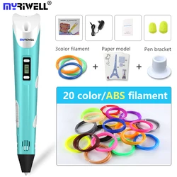 Myriwell 원래 RP-100B 3D 인쇄 펜 1.75 미리메터 ABS 스마트 3D 드로잉 펜 필라멘트 LED 디스플레이 아이 선물