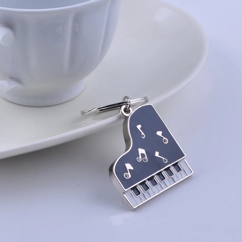 Piano Shape Keychain Metal Key Rings Gift Music Keychain