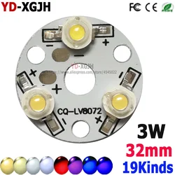 10 pcs 3 W di Alto Potere LED Ambra Caldo bianco Verde Blu Profondo Rosso Royal 380-840nm 3 bit 32 millimetri bluepcb piastra di base in alluminio con lampada