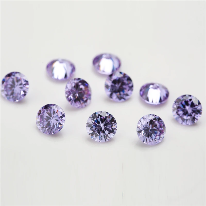 100pcs/lot 0.8mm~3.5mm Round Shape Loose CZ Stone Lavander Color AAAAA Cubic zirconia Synthetic Gems For Jewelry DIY Stone