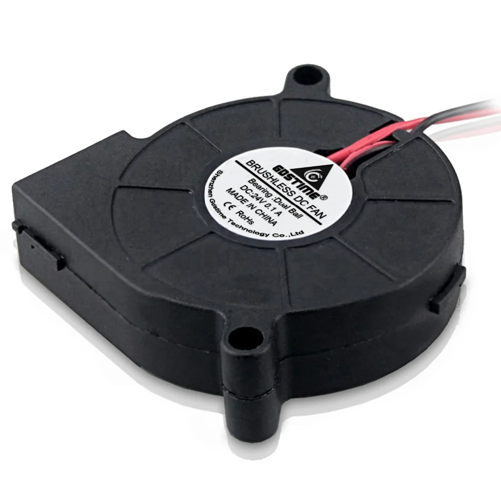 5Pcs Gdstime Brushless DC 24V 2Pin Turbo Blower 5015 50mmx15mm Ball Computer PC Cooling Fan