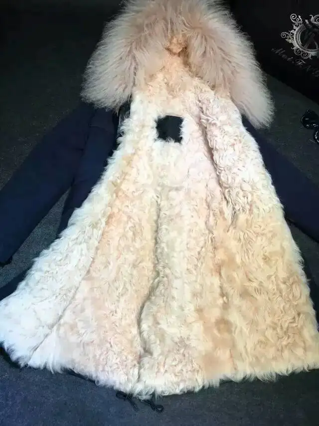 Long style Navy Lamb Fur,Pink Lamb Thickness Fur,ladies Winter Fur Wear,Mr&mrs Natural Lamb Fur Wear